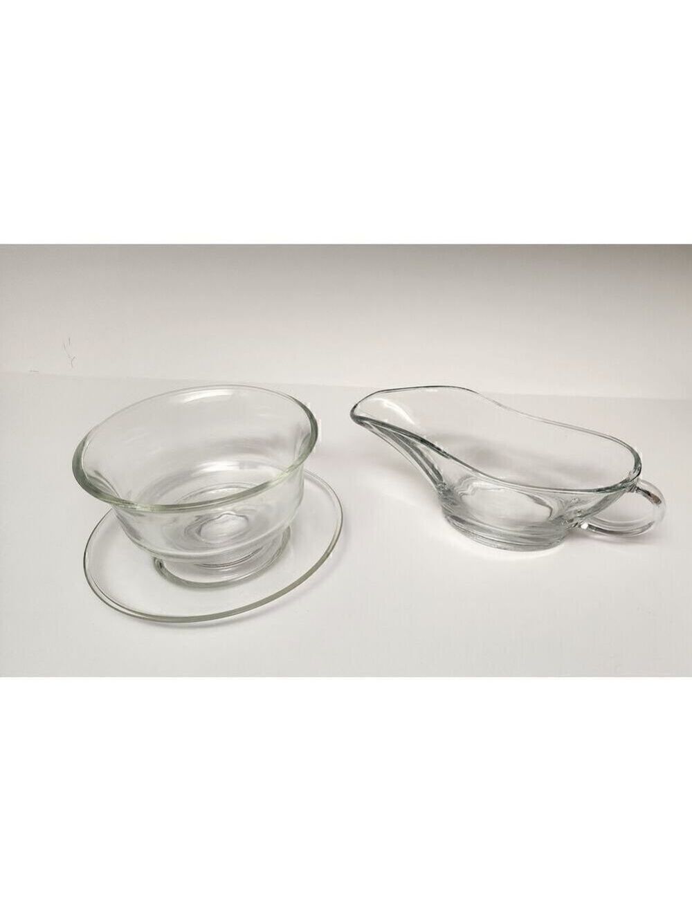 Indiana Vintage Glass Clear Classic Revere 3 Piece Mayo/Gravy Bowl Sauce Set
